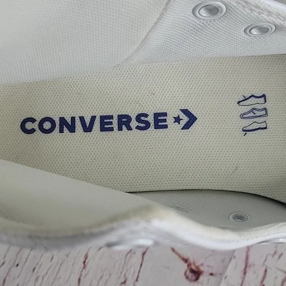 Converse All Star White Leather High Top Sneakers Women's Size 8 - Picture 10 of 11